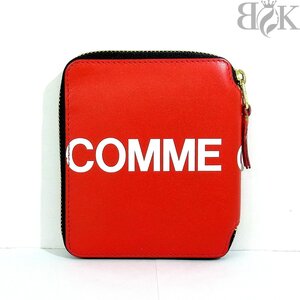 コムデギャルソン 二つ折り財布 SA2100HL 赤 レッド レザー ロゴ COMME des GARCONS ∞