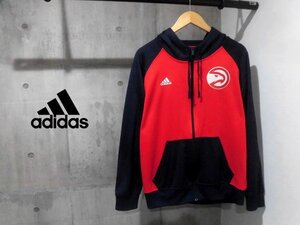 adidasアディダス NBA Atlanta Hawks アトランタ ホークス ジャージ パーカー M/ジップ フーディ/赤 紺/メンズ/バスケットボール