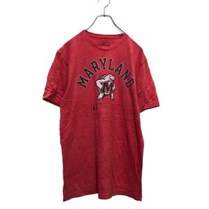 UNDER ARMOUR 半袖 プリントTシャツ M レッド アンダーアーマー クルーネック カメ 古着卸 アメリカ仕入 a603-5584