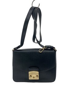 FURLA◆ショルダーバッグ/レザー/BLK/無地/211410//