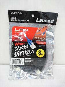 未開封★エレコム LANケーブル 3m ツメが折れない やわらか CAT6 ブラック LD-GPYT/BK30