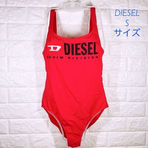 新品　DIESEL ディーゼル レディース　ロゴプリント ビーチウエア スイムウエア レディース水着 ワンピース 水着【レッド】　Sサイズ