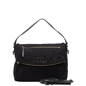 ケイトスペード ショルダーバッグ ハンドバッグ 2WAY WKRU4215 ブラック ナイロン レザー レディース Kate Spade 【中古】