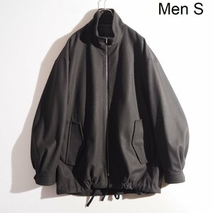 C2519P　▼stein シュタイン▼　ST.415-1 MELTON ZIP HALF COAT メルトンウール ジップコート チャコール S オーバーサイズ 秋冬 rb mks