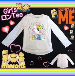 ミニオンズ　子供用　長袖　Tシャツ　女の子　ユニコーン　アメリカ　輸入子供服　ミニオン　minions　怪盗グルー　USJ　ピンク　5　110cm