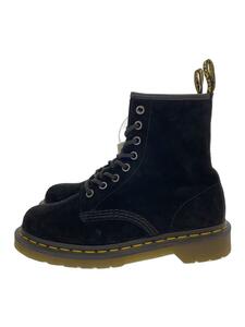 Dr.Martens◆8 EYE BOOT/8ホールレースアップブーツ/ヌバックレザー/UK4/ブラック/スウェード/21466