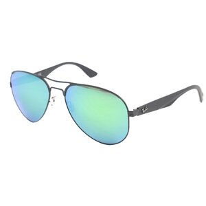 未使用品●Ray-Ban レイバン RB3523 アビエーター オマージュ サンド仕上げ サングラス マットブラック グリーンミラー 59□17 メンズ