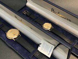■Burberry Burberrys バーバリー クォーツ ペア 腕時計 時計 レディース メンズ セット Quartz Watch ゴールド カラー レザー バンド