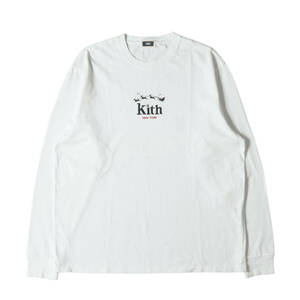 KITH NYC キス ニューヨークシティー Tシャツ サイズ:L 20AW クリスマスモデル サンタクロースロゴ ロングスリーブ Tシャツ ホワイト