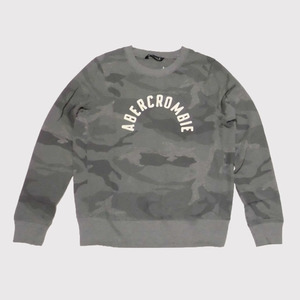 ★SALE★Abercrombie & Fitch/アバクロ★クルーネックスウェット (Grey Camouflage/M)