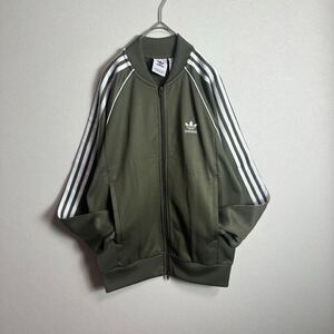 【人気カラー】adidasジャージSST 極美品　深緑　カーキ　y2k Lサイズ