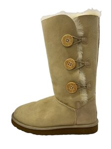 UGG australia◆ムートンブーツ/ロングブーツ/24cm/BEG/スウェード/F19011I