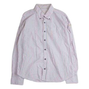 TMT ティーエムティー TSH-S14SP70 STRIPE OX SHIRT オックス ストライプ 長袖 シャツ マルチカラー系 L【中古】 【即決】