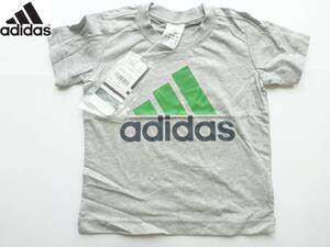 新品 adidas　アディダス ★　グレー　綿100　ロゴ　半袖　Ｔシャツ　100