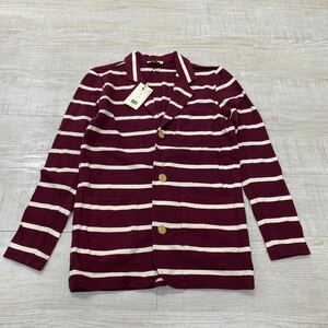 新品 YMC ボーダー ジャケット バーガンディ サイズ XS you must create border jacket burgundy