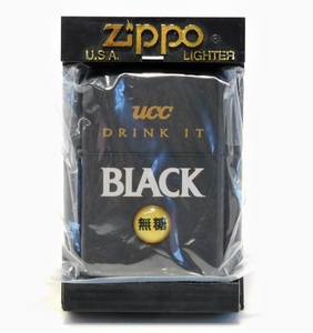 ■未使用■ZIPPO UCC コーヒー 無糖 BLACK 懸賞品 ジッポ 抽プレ 非売品 平成 レトロ ジッポー アンティーク