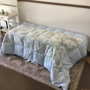 1200 【未使用】西川産業 羽毛掛けふとん 150ｘ210ｃｍ シングル ダウン80％ フェザー20％ ヨーロッパキルト マリナーラ ブルー 青 布団