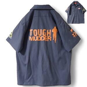 6065/Dickies 半袖ワークシャツL●TOUGH MUDDER WOUNDED WARRIOR PROJECT BUILDER