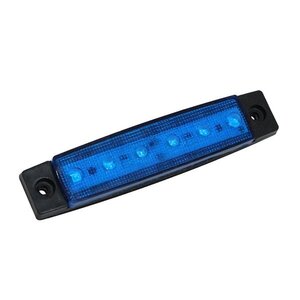 24V LED 6発 サイドマーカー 青 ブルー 1個 フラット 角型 9mm 薄型マーカー トラック 車高灯 車幅灯 路肩灯 ワークライト デイライト