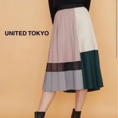 UNITED TOKYO ユナイテッドトウキョウ ブロックプリーツスカート