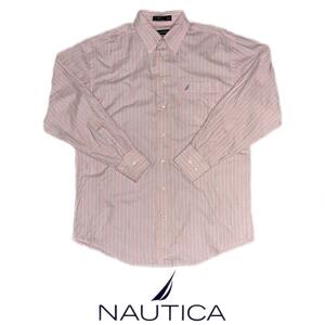 超美品【US輸入】ストライプ　NAUTICA ノウティカ　長袖シャツ　ネルシャツ