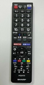 シャープ 4K液晶TV アクオス用リモコン GB335SA 動作品 ⑭