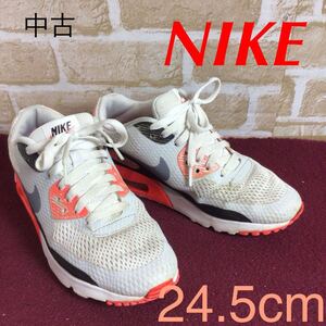 【売り切り!送料無料!】A-379 NIKE!スニーカー!24.5cm!白!オレンジ!黒!エアマックス 90！かっこいい!おしゃれ!中古!