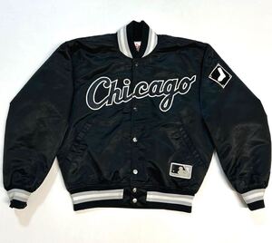 90s シカゴ ホワイトソックス MLB ナイロン スタジャン 黒 FELCO 70周年タグ USA製 ビンテージ メジャーリーグ 90年代 Chicago White SOX