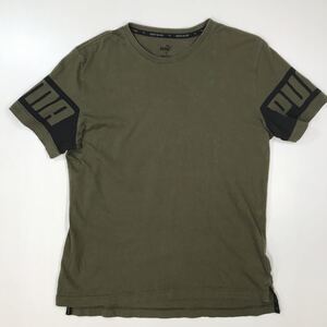 ● PUMA プーマ　半袖Tシャツ　カーキ　メンズ　Mサイズ　24-183a