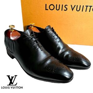 【本物保証】美品◆ ルイヴィトン LOUIS VUITTON ◆モノグラムフラワー パンチング ローファー レザー シューズ 革靴 サイズ9M 28cm相当