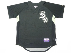 ★良品♪MLBシカゴホワイトソックス★ベースボールシャツL/黒White SoxユニフォームユニホームマジェスティックCOOL BASE