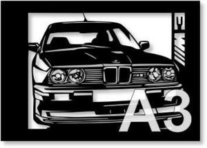 BMW E30 M3 SPORTS EVOLUTIONの切り紙　(2)【A3サイズ】[C3-002]