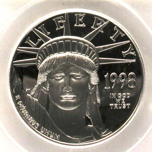 『高鑑定』1998年 W アメリカ 50ドル プラチナ硬貨 PCGS PR69DCAM 自由の女神 プラチナイーグル
