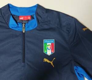 2008 import PUMA フットボール トップス イタリア代表 オールウェザー 紺×青 切り替え 裏地付き US L・身幅約60cm※USED/2～3度街着使用