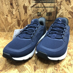 未使用 PUMA メンズ スニーカー SOFTRIDE FLEX LACE EASE IN WD 309901-02 ネイビー 25.5cm [jgg]