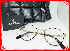 MONCLER モンクレール 正規品 眼鏡フレーム ML5140D-052 べっ甲ブラウン ×ゴールド ケース付 ラウンド 新品 アジアンフィッ