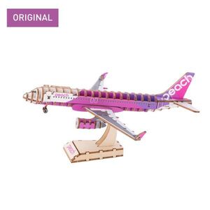 【送料無料】 飛行機 模型 木製パズル ピーチ エアバス A320neo JA201P Peach ki-gu-mi 航空機 【限定品】