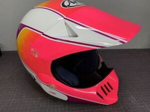 『Arai』MX SPIRIT オンロードヘルメット 55-56cm Sサイズ モトクロス MX-Ⅱ 当時物 ピンク スピリット アライ ヘルメット『１円』