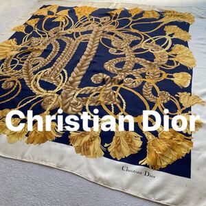 3点送料無料☆Christian Dior　クリスチャンディオール　vintage　シルク100%　大判　スカーフ　カネボウ