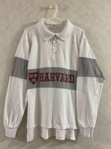 Harvard University 長袖ポロシャツ サイズL ARTEX MADE IN U.S.A. ビンテージ 90s 古着 ハーバード大学