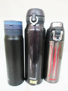 N9014【水筒】3本★サーモス THERMOS★FFF-501F JNL-502 500ml/0.5L★JNL-751 750ml★直飲み 真空断熱ケータイマグ ステンレスボトル★中古