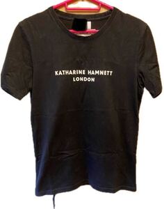 国内正規 KATHARINE HAMNETT LONDON キャサリン ハムネット ロンドン ロゴ クルーネック Tシャツ 黒 M 938T0811