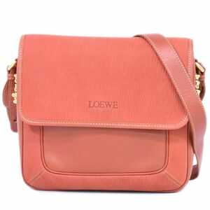 本物 ロエベ LOEWE ツイスト ショルダーバッグ ポシェット レザー レッド系