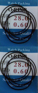 【お買得１０本まとめて】時計汎用オーリングパッキン 内径×厚み㎜ 28.0ｘ0.60　10本 O-RING「定型送料無料」★SEIKO・CITIZEN等々★