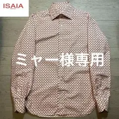 ISAIA ロゴ柄総柄ドレスシャツ　14 1/2