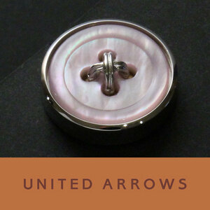 4662◆ユナイテッドアローズ◆ピンズ◆定価5,500円◆白蝶貝ライトパープル◆ピンバッチPINSボタン◆UNITED ARROWS◆新品