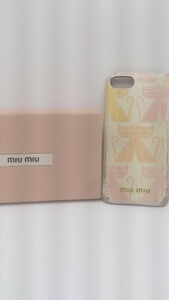 miumiu ミュウミュウ ケータイケース Iphone7.8対応 5ZH035 MAORAS CAT 剥がれ有り 表記なし ピンク レディース 1203000020842