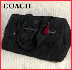 COACH(コーチ) バッグ　ハンドバッグ　チャーム付　ブラック　黒