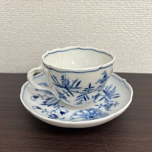 ②1000円スタート★カップにヒビあり★Meissen/マイセン ブルーオニオン カップ＆ソーサー