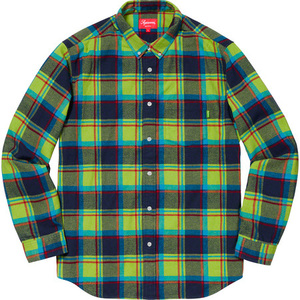 希少★新品本物【LIME★Mサイズ】★Plaid Flannel Shirt プレイドフランネルシャツ 正規店購入 シュプリーム 限定 入手困難 Supreme 2019SS